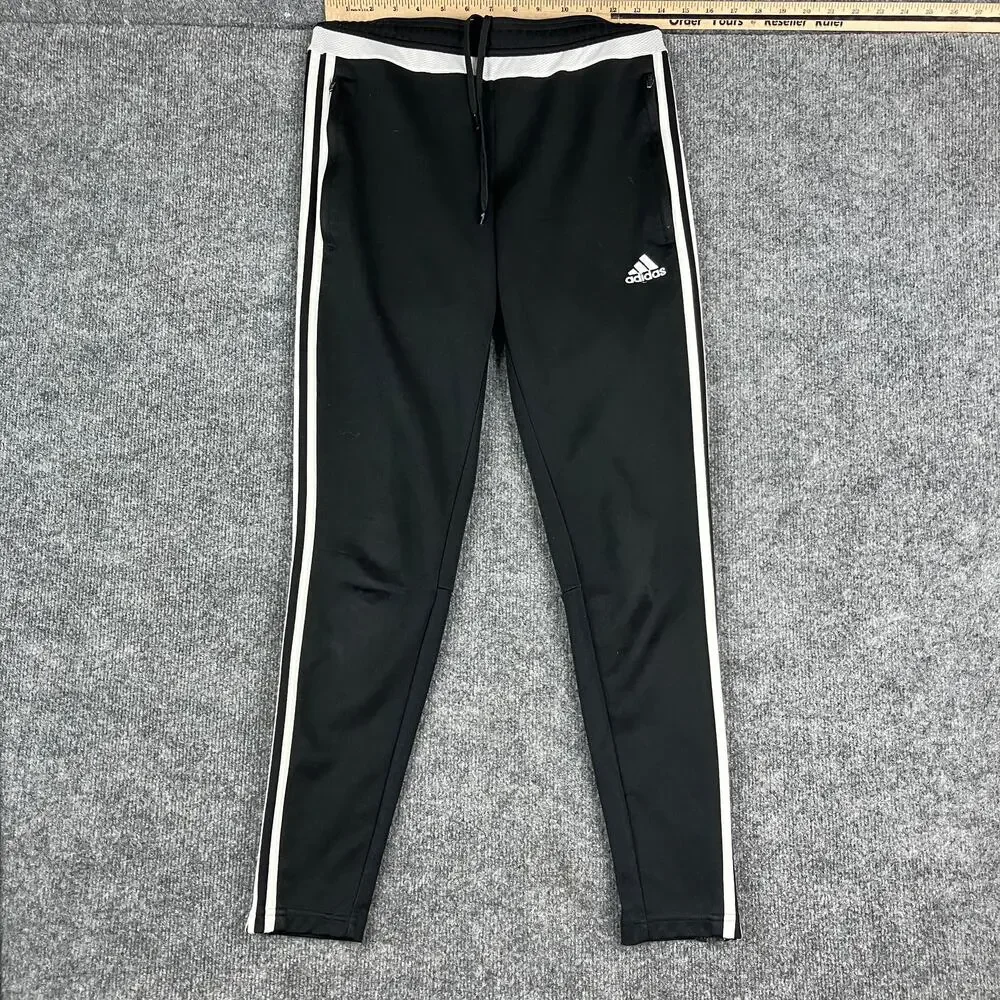 Adidas Joggers Mens Size S Black ClimaCool Striped Athletic Tapered‎ Sweatpants